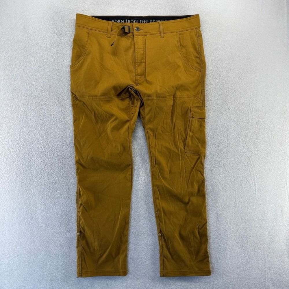Prana Zion Pants men's 36x30 Brown Tan Zion Slim Performance Outdoor Hiking Tech